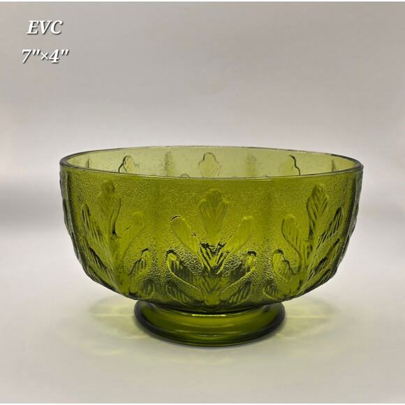 Vintage 1970's
 FTD Oblong Footed Green Glass Vase - Picture 1 of 3